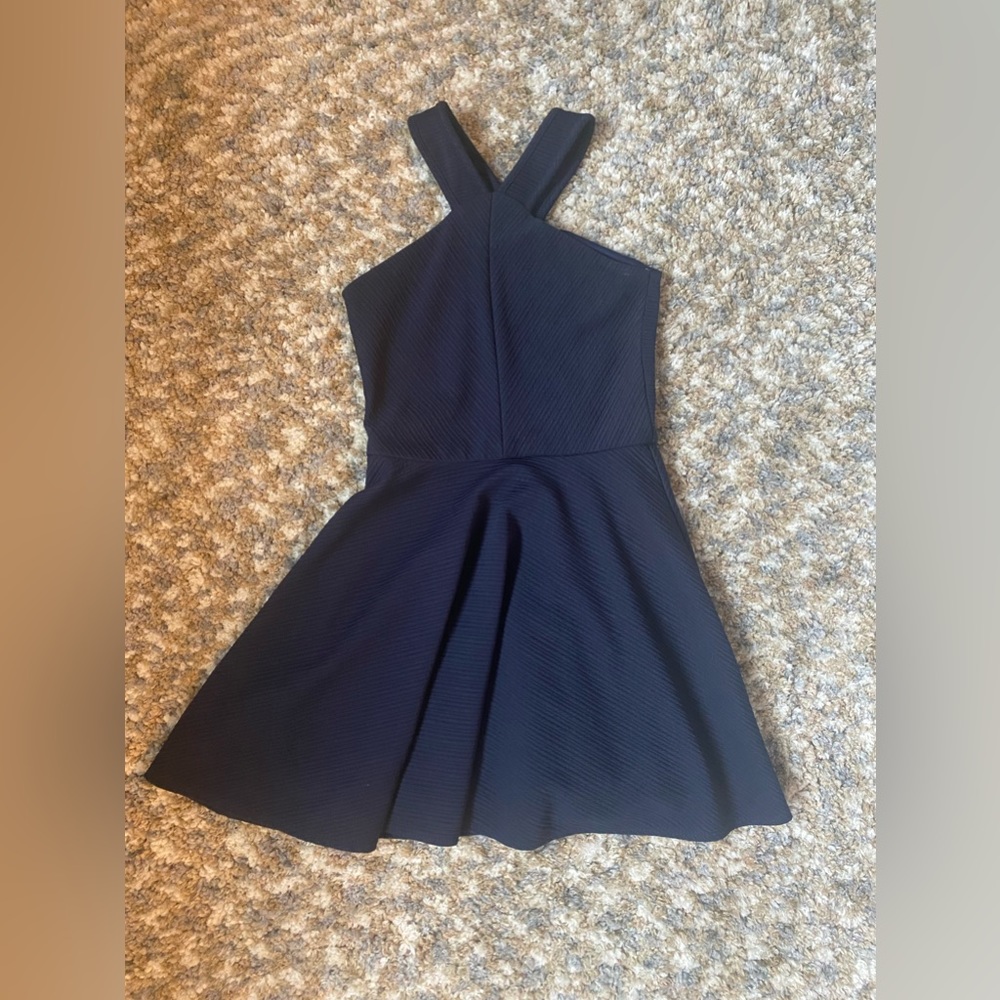SALLY MILLER COUTURE Navy Blue Halter Dress